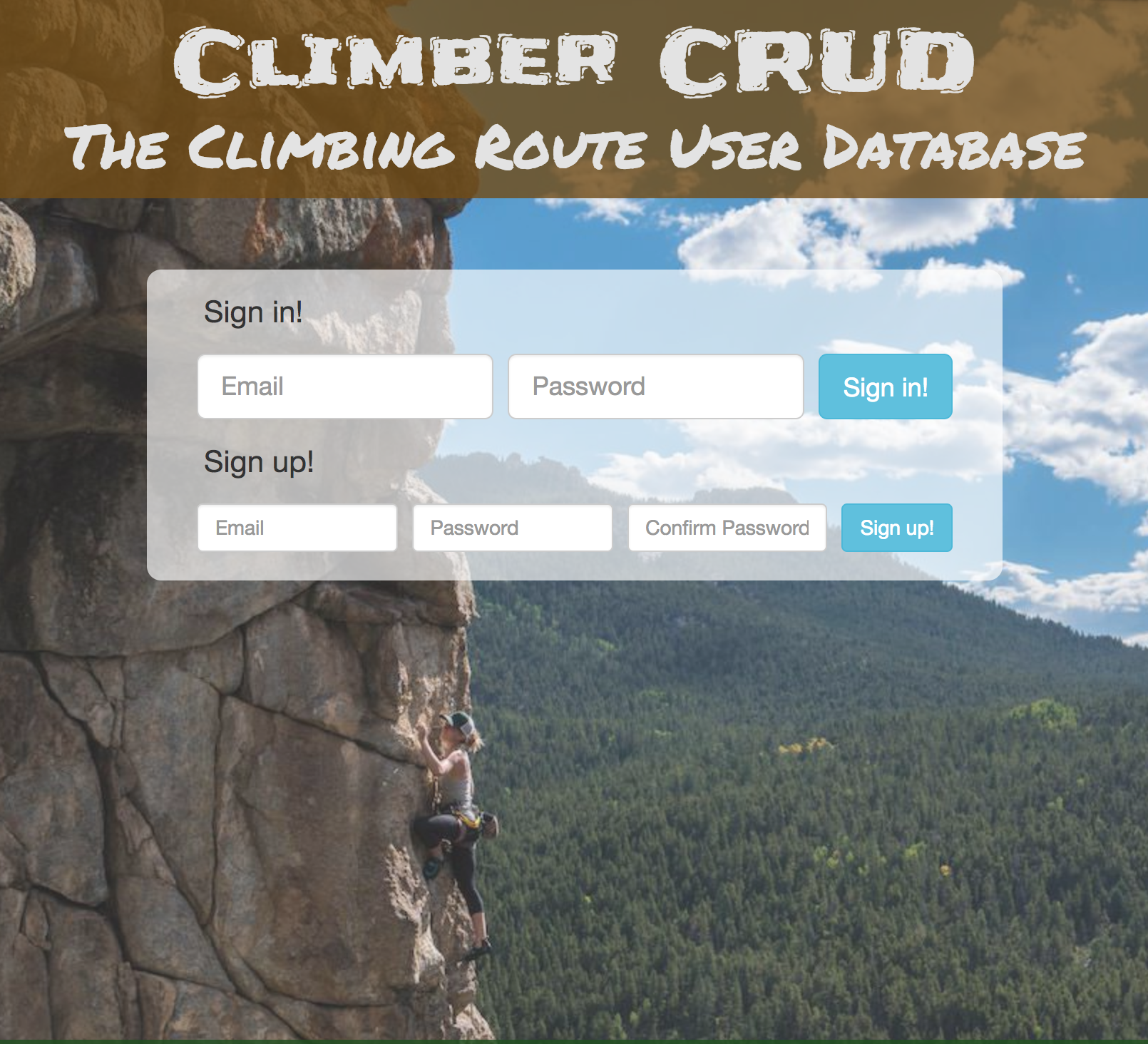 Climber CRUD